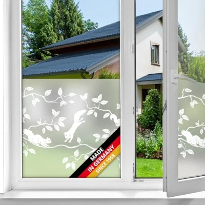 Image of d c fix window film privacy Pineview static cling premium 45 cm x 1,5 m frosted glass sticker opaque for home, kitchen, bathroom &amp; office