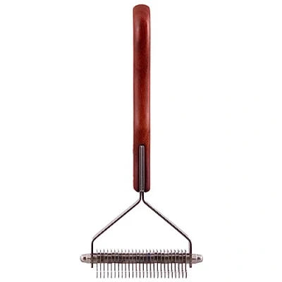 Image of Dezynadog Dematting Coat Rake Deshedding Brush for Dogs Undercoat &amp; Detangling Hair Stripping Suitable Various Types, Wide 26 Tooth