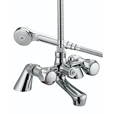 Image of Bristan VAC PBSM C MT Club Pillar Bath Shower Mixer with Metal Heads Chrome Plated