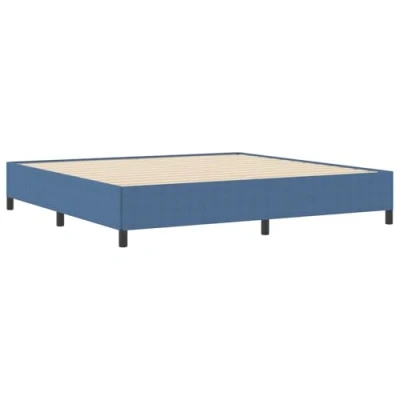 Image of vidaXL Blue Wooden Platform Bed Frame Modern Rectangular Design for Bedroom Easy Assembly