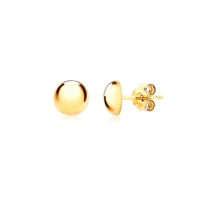 Image of Carissima Gold Women&#039;s 9 ct Yellow 7 mm Dome Polished Stud Earrings