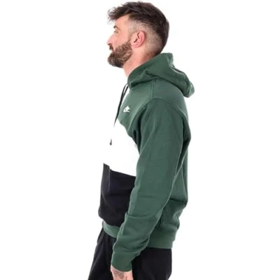 Image of Nike Club Hooded Sweatshirt Fir/White/Black/White XXL