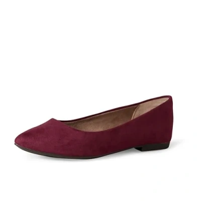 Image of Amazon Essentials Women&#039;s Pointed Toe Ballet Flat, Maroon, 6.5 UK