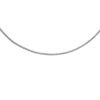 Image of Carissima Gold Women&#039;s 9 ct White 1 mm Diamond Cut Curb Chain Necklace of Length 46 cm/18 Inch