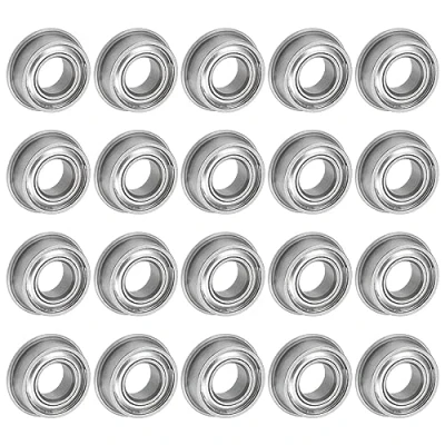 Image of uxcell MF84ZZ Flanged Ball Bearing 4x8x3mm Double Shielded Chrome Steel Flange Bearings, 20pcs