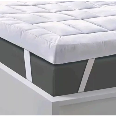 Image of Mattress Topper Kingsize Bed 4 Inch/10cm Thick, Quilted &amp; Extra Deep King Size Topper, Super Fluffy Breathable with Elasticated Straps Soft