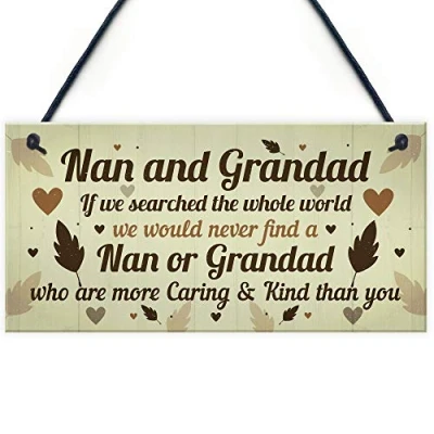 Image of RED OCEAN Gifts For Nan And Grandad Birthday Christmas Hanging Plaque Grandparent Gift Keepsake