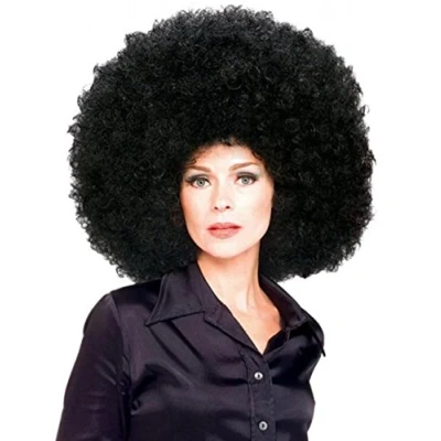 Image of Pams Men&#039;s 1970s Hippo Dancing Pop Star Fancy Party Wear Super Afro Wig One Size Black