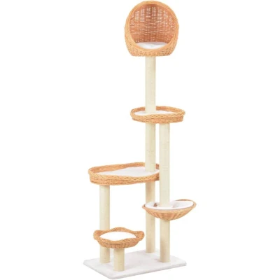Image of vidaXL Cat Tree with Sisal Scratching Post Natural Willow Wood