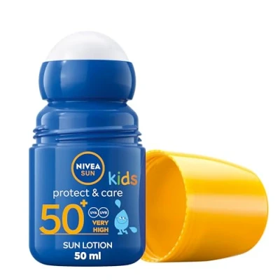 Image of NIVEA Sun Kids Protect &amp; Care SPF 50+ Roll On (50ml), Sunscreen with 50, Cream for Delicate Skin, Immediately Protects Against Exposure