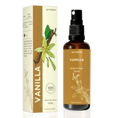 Image of Vanilla Room, Linen &amp; Pillow Spray by Aromafume 100ml/3.38 fl oz with Pure Essential Oil Aromatherapy for Relaxation, Sleep Stress Relief Mist Bedding, Fabrics