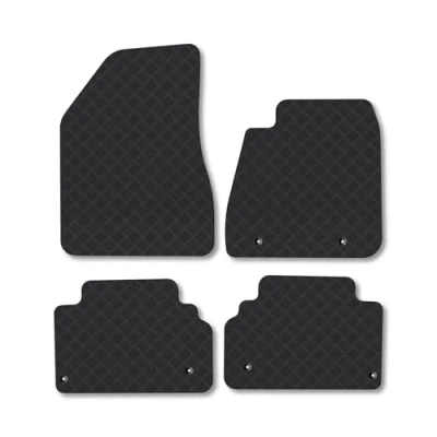 Image of Rubber Car Mats Compatible with Lexus Rx400 (2003 2010) Tailored Fit Floor Set Accessory Black Custom 4 Pieces Clips Anti Slip Backing, Heavy Duty &amp; Waterproof