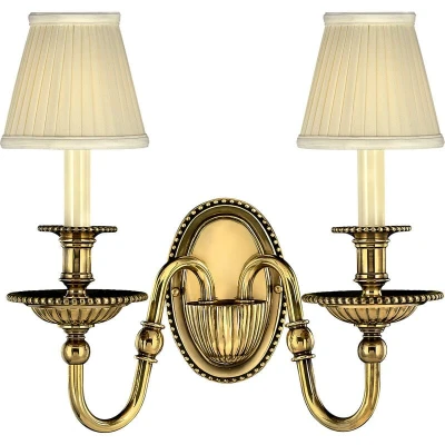 Image of Cambridge 2 Light Indoor Candle Wall Burnished Brass (Shades Sold Separately), E14
