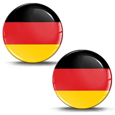 Image of Biomar Labs KS 194 2 x 3D Gel Silicone German Flag Sticker Car Motorcycle Bicycle Window Mobile Phone Laptop PC Tablet Door