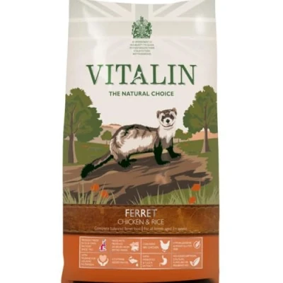 Image of Vitalin The Natural Choice Complete Dry Ferret Food Chicken and Rice 12 kg for Balanced Nutrition, Protein, Essential Vitamins Minerals Optimal Health Wellness