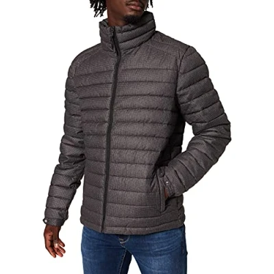 Image of Superdry Men&#039;s Studios Non Hooded Fuji Jacket, Grey Dogstooth, XS