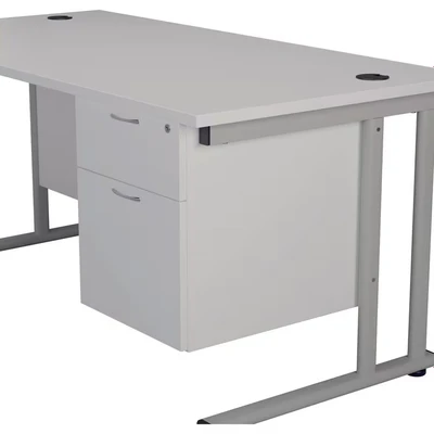 Image of Jemini 655 Fixed Pedestal 2 Drawer White KF74416
