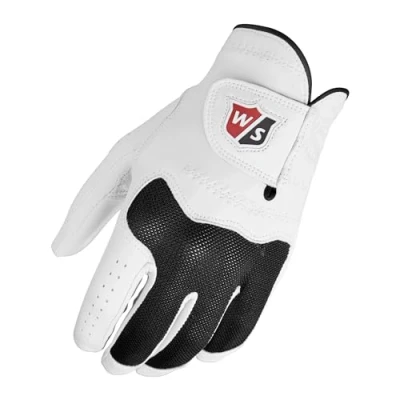 Image of Wilson Staff Glove, Conform XL, For Men, Left Hand, White/Black, Frottee/Cabretta Leather, WGJA00314XL