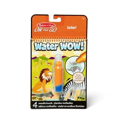 Image of Melissa &amp; Doug Water WOW! Safari Reveal Travel Book Activity Pad 3+ Gift for Boy or Girl