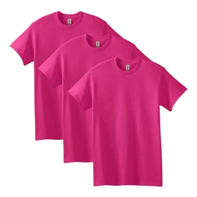 Image of Gildan Heavy Cotton T Shirt, Style G5000, Multipack, Heliconia (3 Pack), L (Pack of 3)
