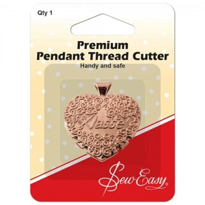 Image of Sew Easy Pendant Thread Cutter Snip Sewing &amp; Embroidery for Quilting Dressmaking Tailoring Rose Gold Heart