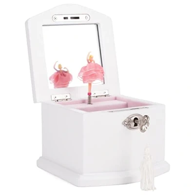 Image of Cottage Garden Ballerina 5 inch Wood Musical Jewelry Box Plays Tune Dance of the Sugar Plum Fairy