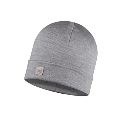 Image of Buff Merino Heavyweight Beanie Solid Light Grey Unisex One Size