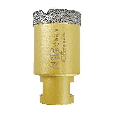 Image of NBB vacuum brazed diamond hole saw with M14, Classic Golden type, drill bit for dry or wet drilling professionally on hard porcelain, ceramic, tile, granite, marble,for angle grinder(1, 35mm)