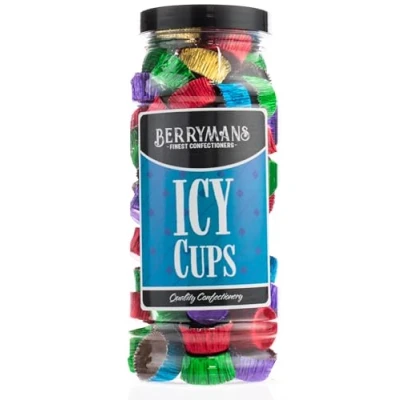 Image of Original Chocolate Icy Cups Retro Sweets Gift Jar By Berrymans Sweet Shop Classic Sweets, Traditional Taste.