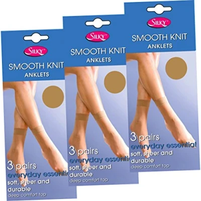 Image of Silky Soft, Sheer &amp; Durable Smooth Knit Everyday Anklets (9 Pair Multi Pack) (Natural Tan)