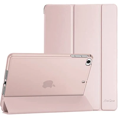 Image of ProCase iPad Mini Case for 7.9 inch 5 2019 / 4 3 2 1 (Old Model), Slim Soft TPU Back Cover Trifold Stand Folio Smart 5th Generation, Pink