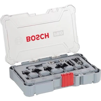 Image of Bosch Professional 6 pcs. Trim &amp; Edging Router Bit Set (for Wood, Ø 1/4 inch Shank, Accessory Router)