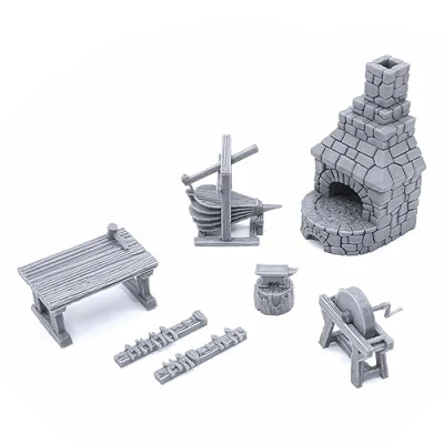 Image of Smithy Tools DND Terrain Compatible with Dungeons and Dragons, 28mm Miniature Wargaming, Tabletop RPGs, Wargame Scenery