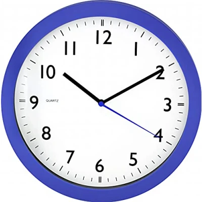 Image of MPM Quality Colourful Plastic Wall Clock Modern Design with Mineral Glass, Arabic Numerals, Quartz Stepper Motor, Decoration 275 x 45 mm, for Any Room, Living Kitchen,