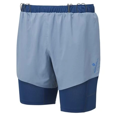 Image of Ronhill Running, Men&#039;s Tech Race Twin 2in1 Short, Lake/Dark Navy, M