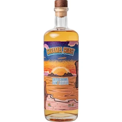 Image of The Custom Spirit Co. Caramel Coast Rum Liqueur Premium Caribbean Infused with &amp; Sea Salt Perfect Digestif or Cocktail Ingredient 22% ABV 70cl Bottle (Caramel Coast, 70cl)
