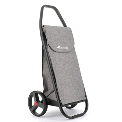 Image of Rolser COM Tweed Black Tube 2 Big Wheel Shopping Trolley Gray