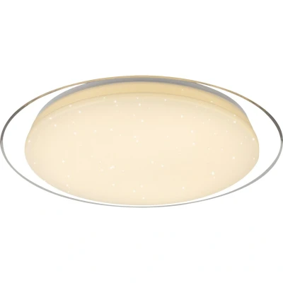Image of Optima Decorative Flush Ceiling Light White LED Dimmable 2700 6500K Remote Control Timer