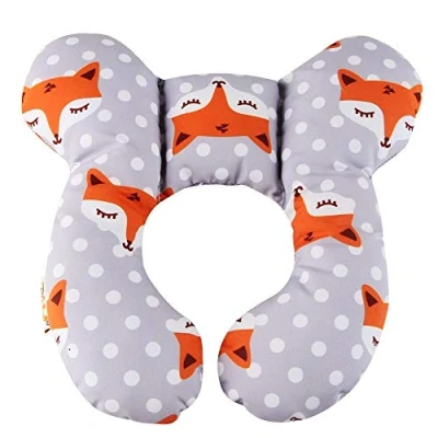 Image of Baby Travel Pillow Head Neck Support for Car Seat Newborn Pram Liner 0 1 Year Old Baby, Fox