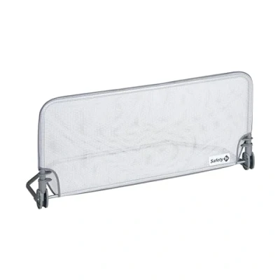Image of Safety 1st Standard Bed Rail 90cm, Guard for Toddler Bed, 18 Months 5 Years, Rail, Easy to Install, Mesh Fabric, Automatic Lock, Clean, Grey &amp; White