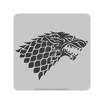 Image of Game of Thrones Coaster Stark Case (6) Half Moon Glasses