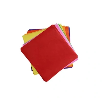 Image of 480 Assorted Colours Tissue Paper Squares for Kids Crafts 150mm