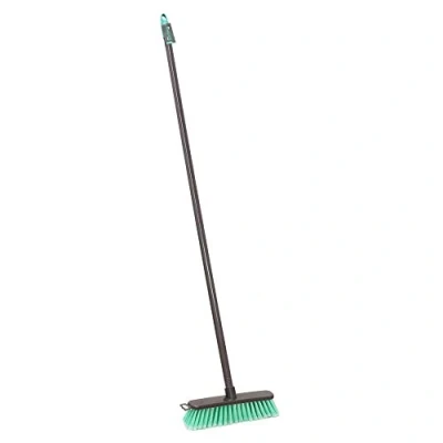 Image of JVL 20 044TQ Lightweight Indoor Angled Soft Bristle Sweeping Brush Broom, Teal,