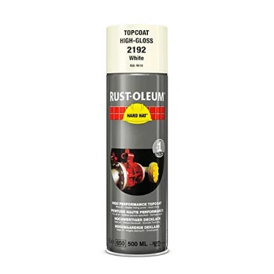 Image of RUST OLEUM 2192 Hard Hat Topcoat RAL Colours, The Nr. 1 Industrial Paint Aerosol. Go Further, Work Faster, Last Longer!, White 9010