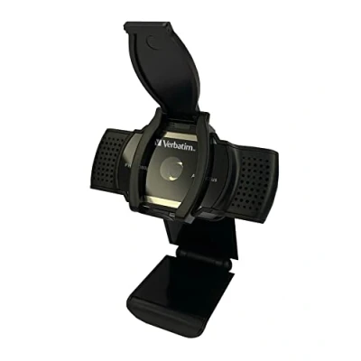 Image of Verbatim Webcam with Microphone, External Camera for Computer or Laptop Full HD 1080p Auto Focus Video Calls in Home Office Streaming Cam