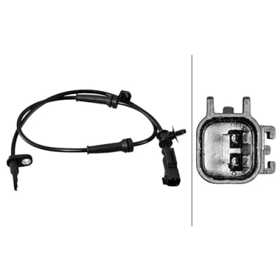 Image of 102776100B ABS Sensor HELLA 6PU 358 217 191 with holder Hall 2 pin connector 740mm