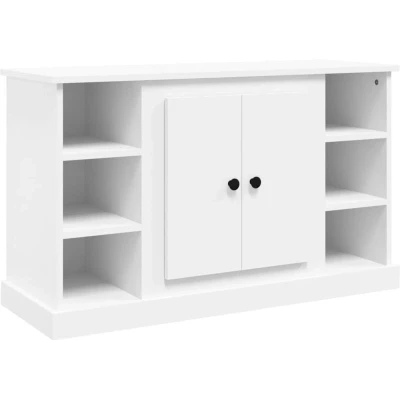 Image of vidaXL White Sideboard Spacious Engineered Wood Cabinet 100x35.5x60 cm for Living Room Modern Design