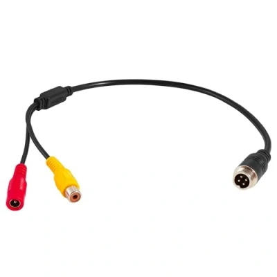Image of RED WOLF 4 Pin Male To RCA/AV Female Adapter Cable,extension lead For Reversing Camera Monitor Dispaly,Aviation Head RCA DC Extension Cable Cable,portable,Shockproof Waterproof