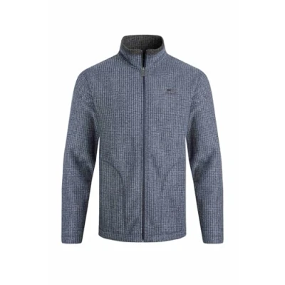 Image of Weird Fish Shires ECO FULL ZIP GRID Cardigan, Men&#039;s, Size: Large, Navy