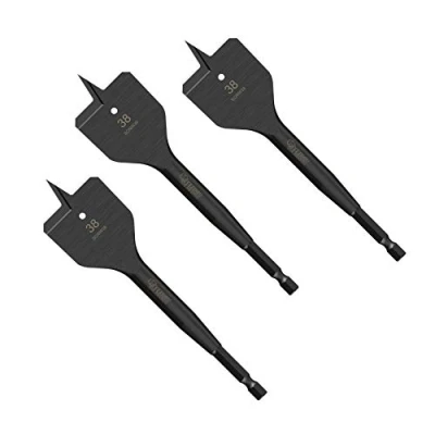 Image of 3 x SabreCut SCRIW38_3 38mm 152mm Impact Rated Flat Wood Spade Bits Compatible with Bosch Dewalt Makita Milwaukee and Many Others
